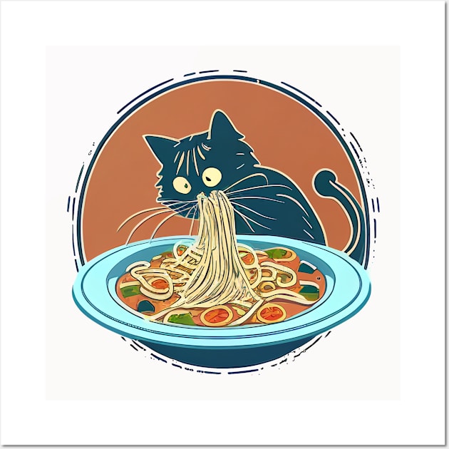 Kitty Wants Noodles! Wall Art by Ink Fist Design